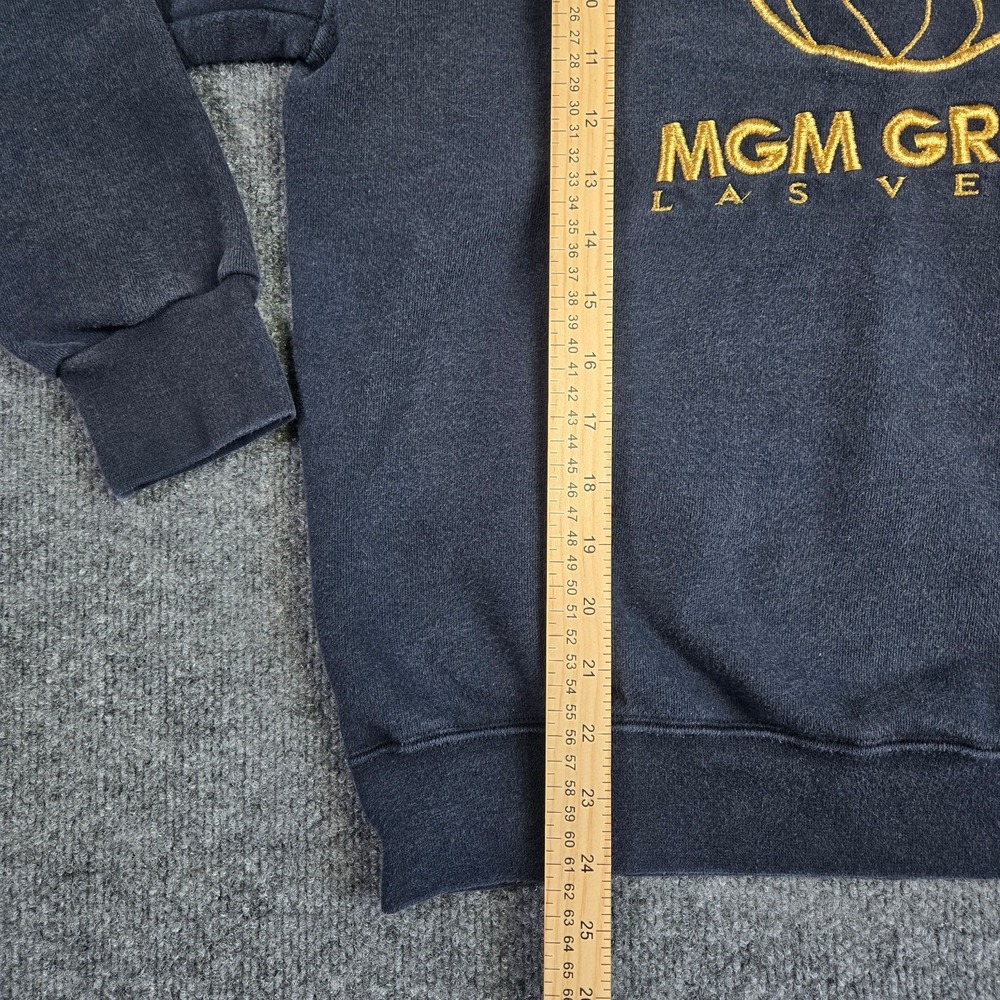 Vintage MGM Grand Sweatshirt Mens Medium Black Las Vegas Lion Casino Logo 1993 - Picture 6 of 10